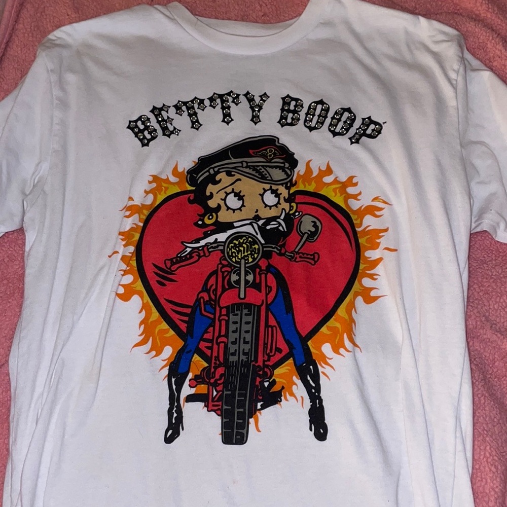 Betty Boop short sleeve t-shirt with rhinestones